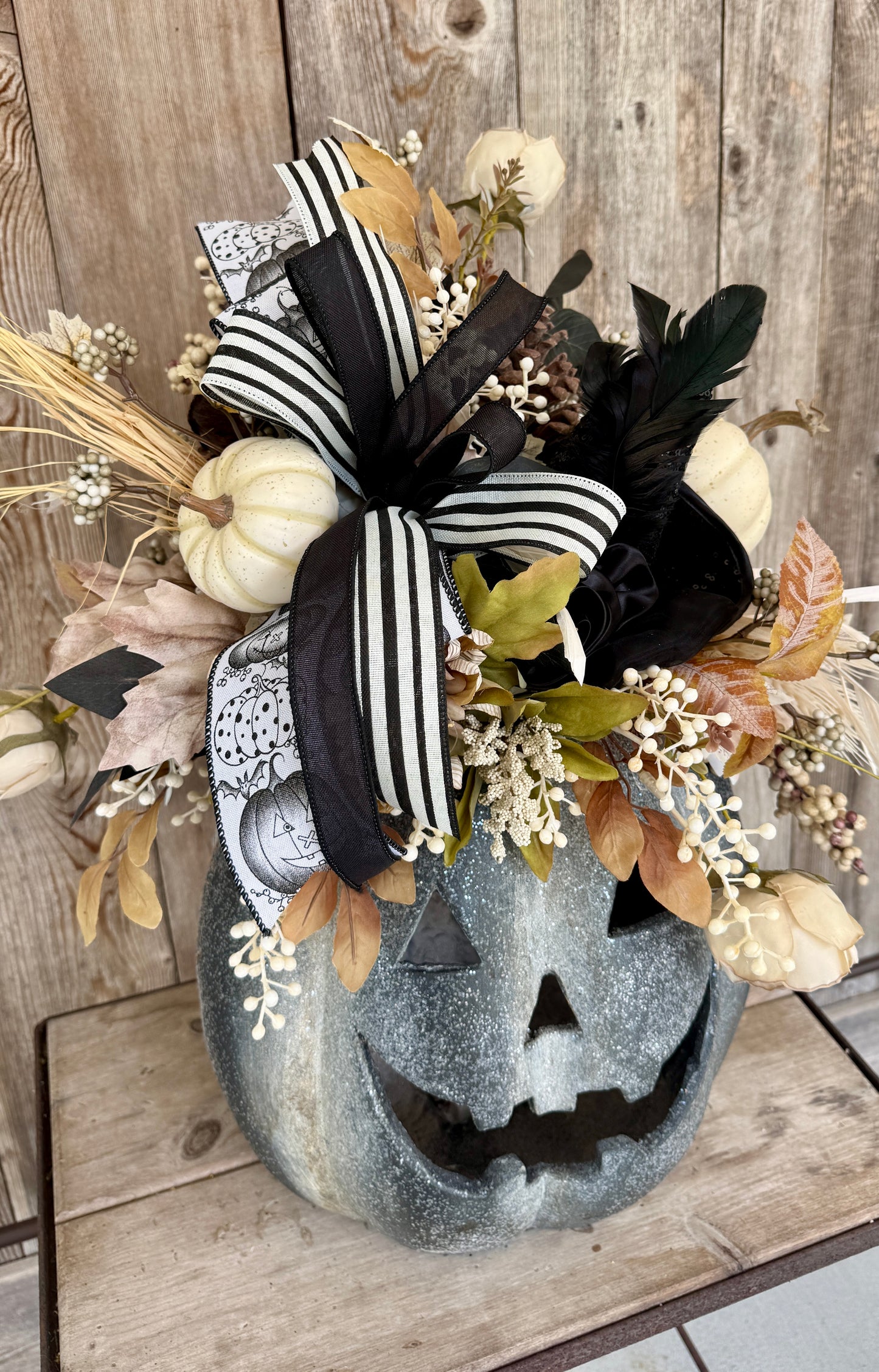 Halloween Jack-O’-Lantern Floral Centerpiece | Elegant Fall Pumpkin Arrangement