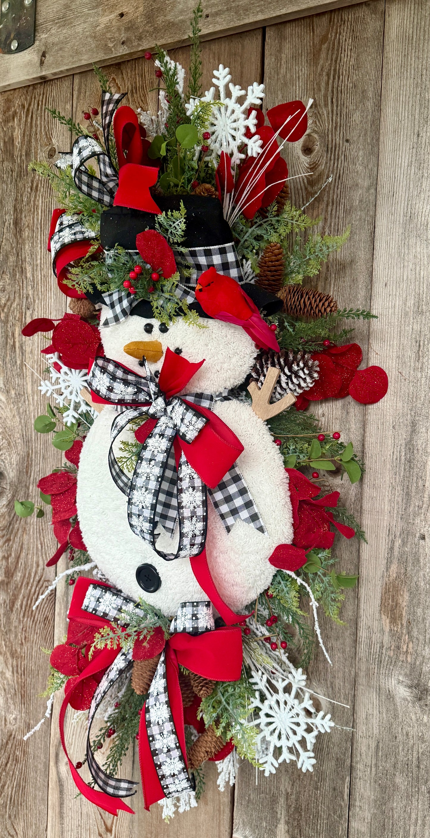 Snowman door hanger Christmas wreath