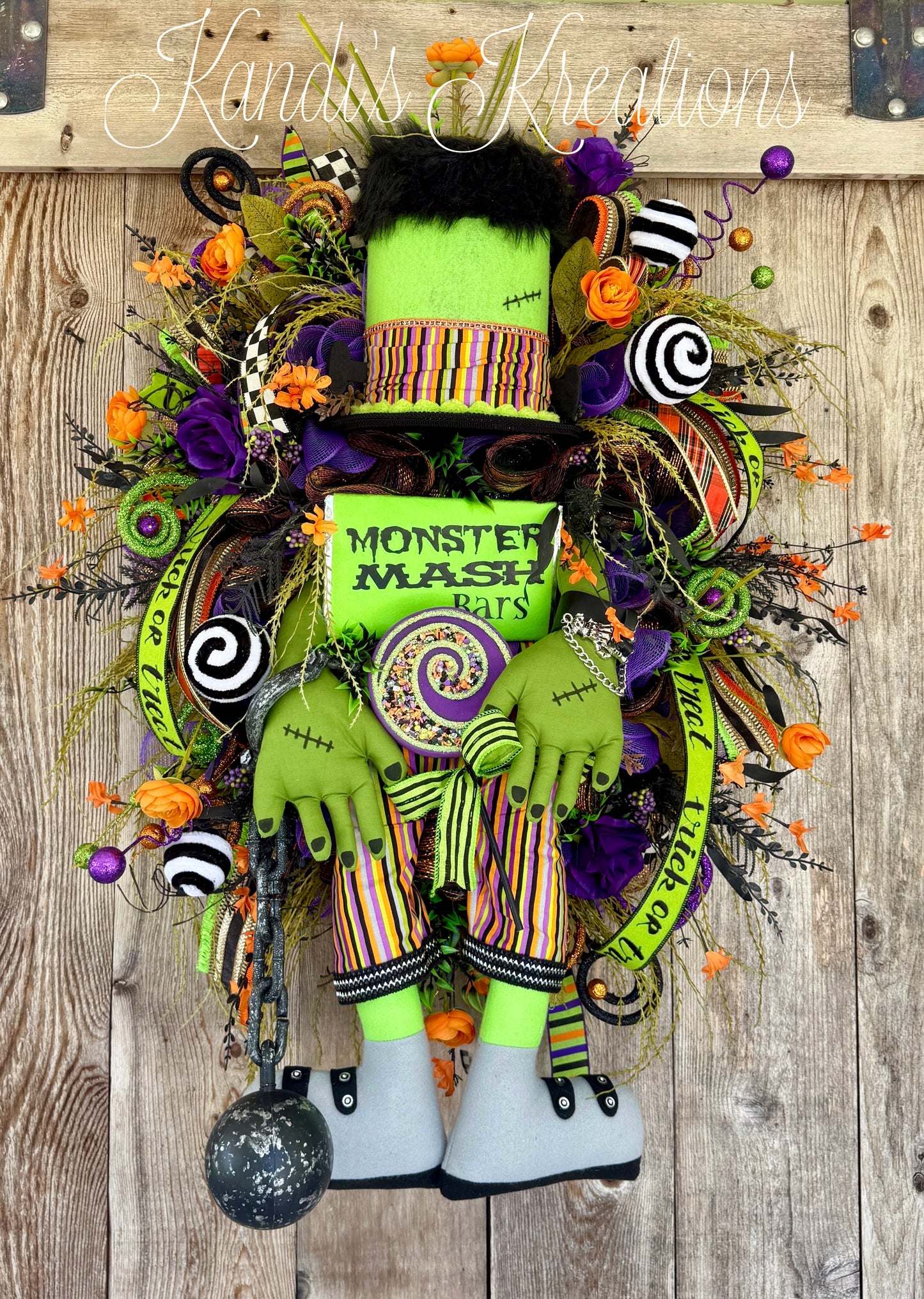 Monster Mash Frankenstein Halloween Wreath
