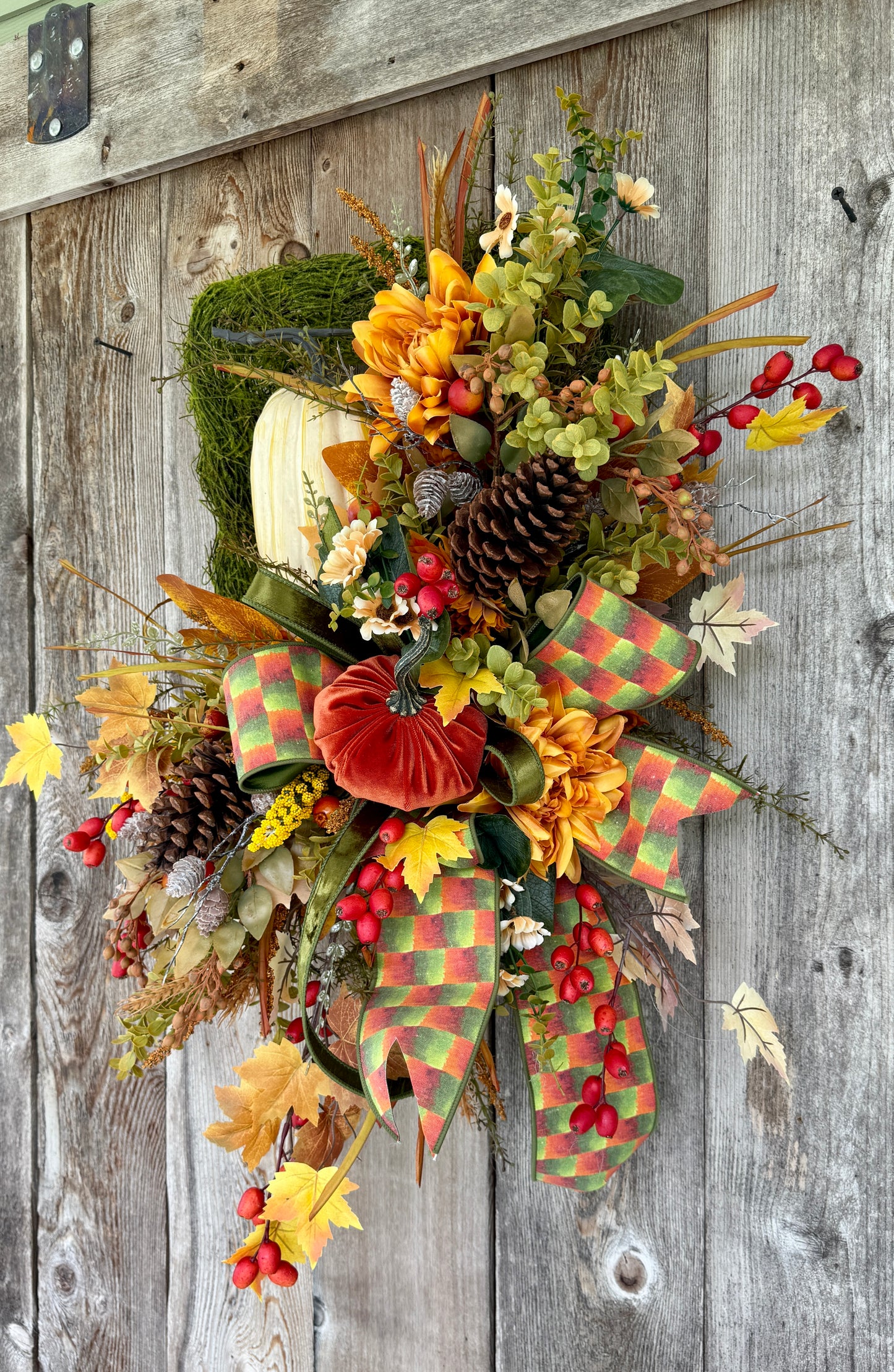 Autumn Harvest Square Moss Wreath