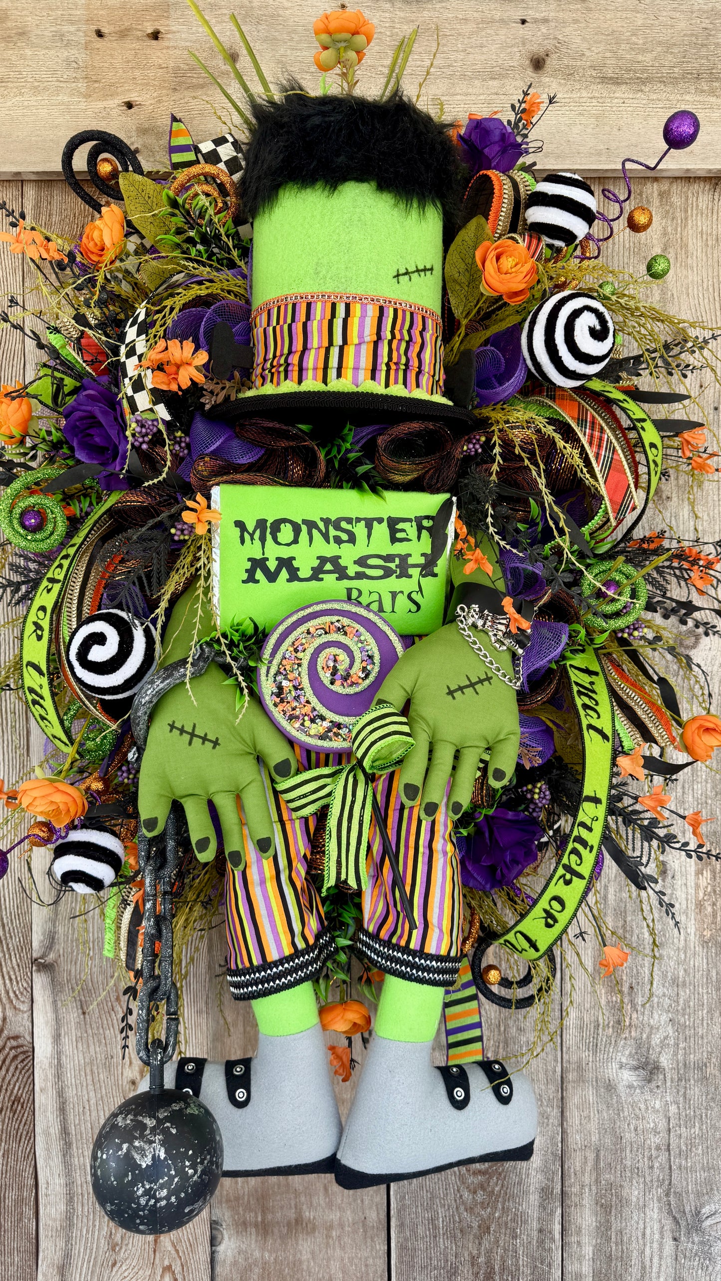 Monster Mash Frankenstein Halloween Wreath