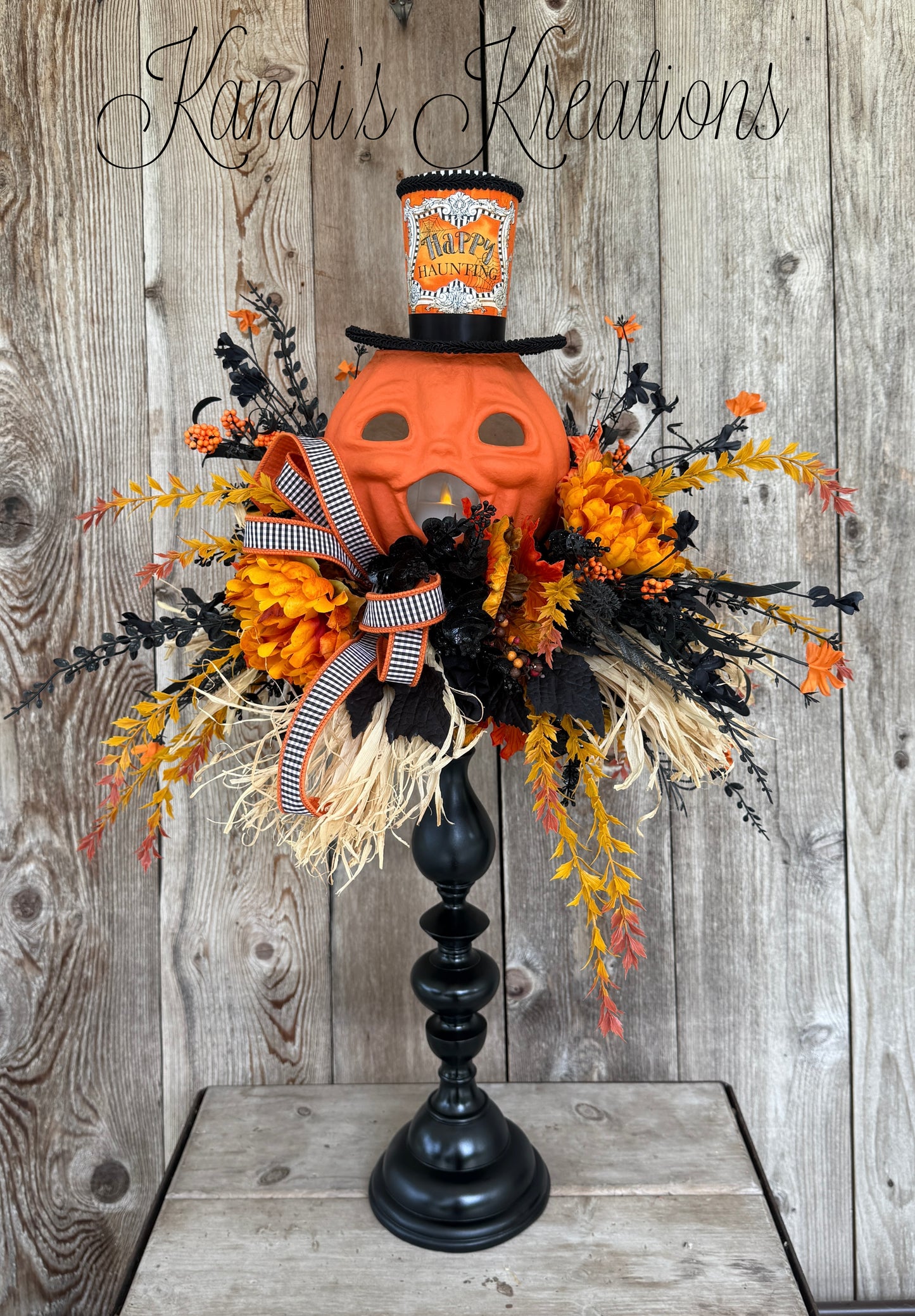 Happy Haunting Pumpkin Centerpiece
