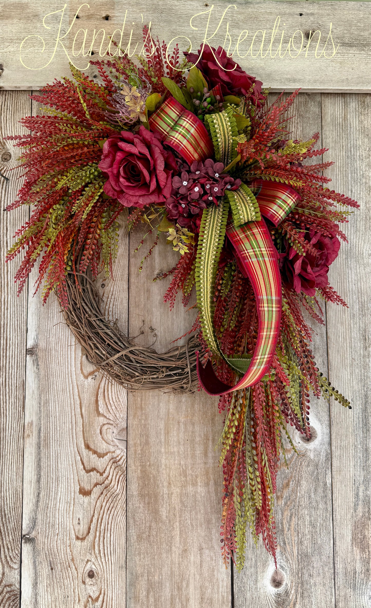 Burgundy Harvest Grapevine Wreath