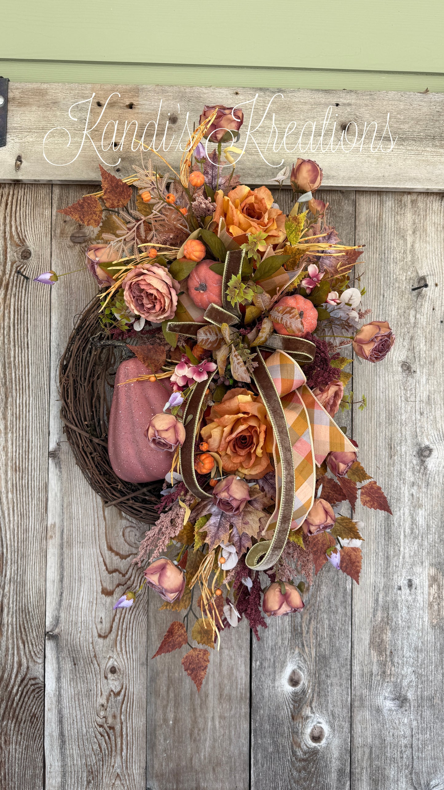 Removable Pumpkin Fall Grapevine Wreath | 2-in-1 Autumn Front Door Wreath | Convertible Seasonal Decor