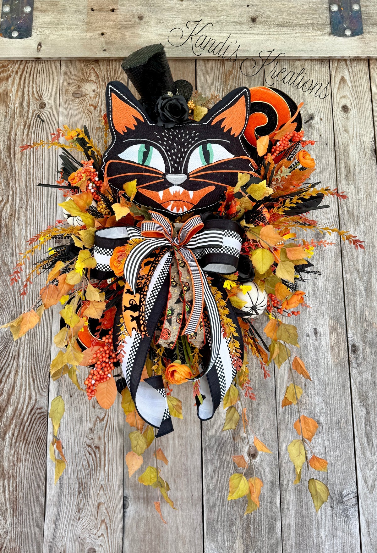 Halloween Black Cat Wreath
